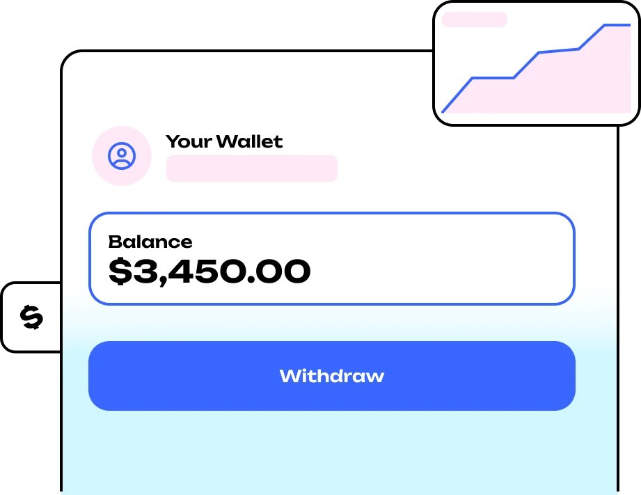 Illustration of a browser with a payment system